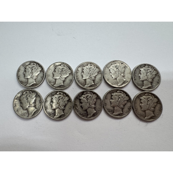 United States 90% Silver Dimes- $1.00 Face Value - Assorted Dates- Wonderful Condition