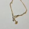 Image 2 : Stunning 14K Yellow Gold Necklace with Drop Diamonds Pendant - 18" - Total Weight: 2.1g