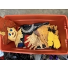 Image 4 : Tote of Miscellaneous Halloween Items/Costumes - Skulls - Skeletons - Pumpkins - Lights - Scarecrow 