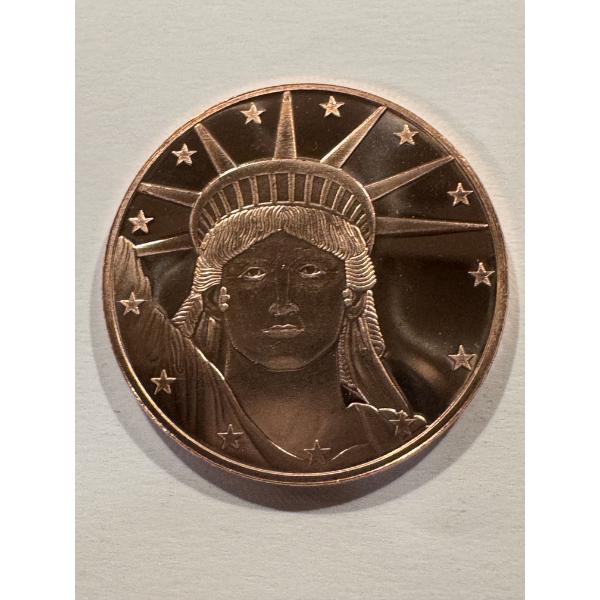 Limited Edition Statue Of Liberty One Ounce .999 Fine Pure Copper Coin - Exceptional Coin