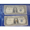 Image 2 : (2) U.S. $1 Silver Certificates 1957-A and 1957-B & (2) $5 Red Seal Notes: 1963 and 1953-C