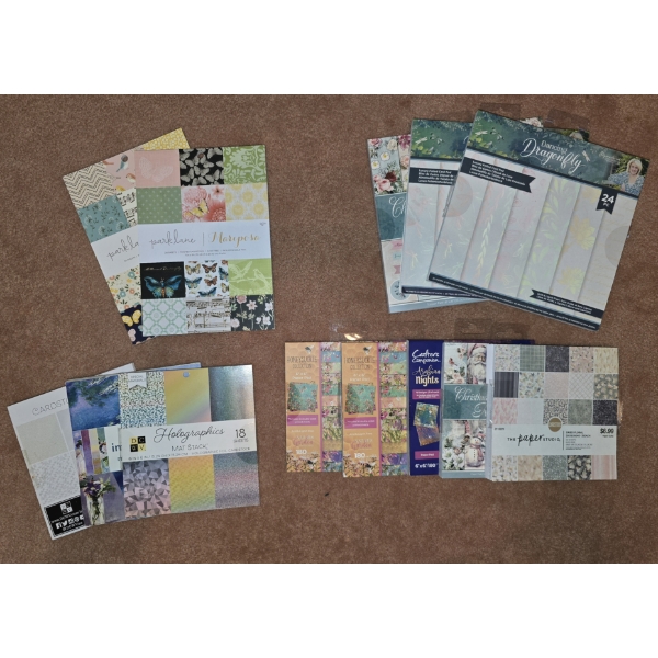 Assorted Scrap Booking Paper - (3) 8x8, (8) 6x6 and (2) 6x8