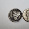 Image 2 : Two United States 90% Silver Mercury Dimes: 1917 & 1927