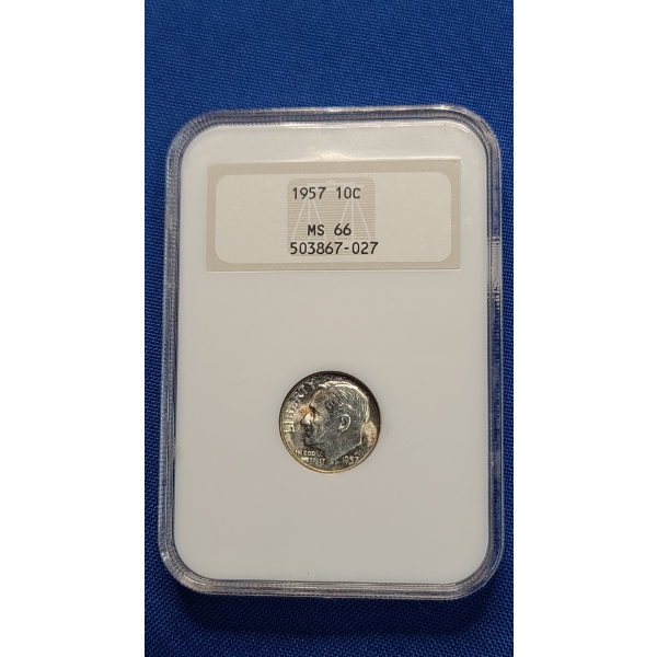 NGC 1957 MS 66 90% Silver Roosevelt Dime
