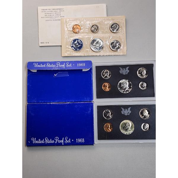 1965-S.S. Coin Set, 1969 & 1968 United States Proof Sets