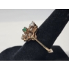 Image 2 : Gorgeous 14K Yellow Gold Ring with Diamonds and Emerald - Size (With Sizer) 7 - TW: 3.1g