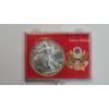 Image 1 : United States 1999 1 Troy Ounce .999 Fine Silver American Eagle In Small Display Case