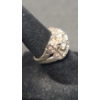 Image 3 : Vintage Womens 14K White Gold Wide Diamond Band Ring - Size: 5 - Weight: 7.5g