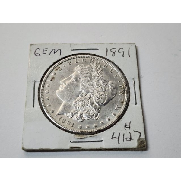 Beautiful 1891 Morgan Silver Dollar GEM BU-Like