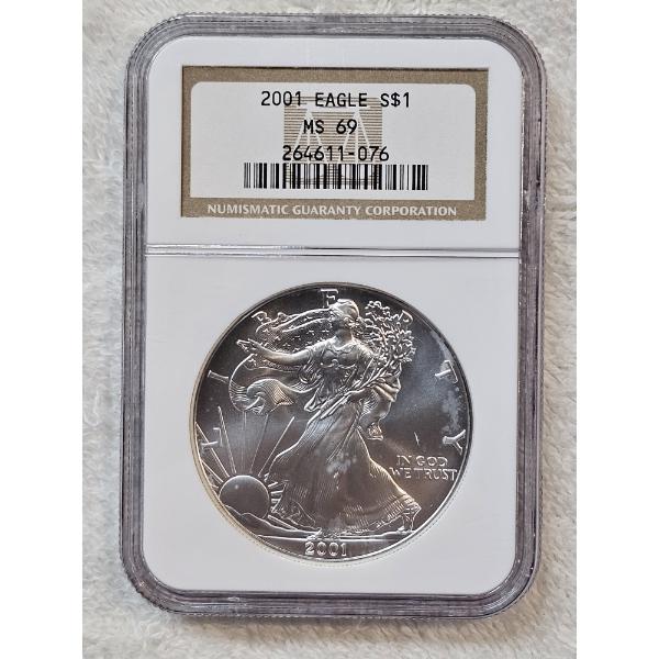 NGC MS69 Graded "2001" Silver 1oz. Eagle