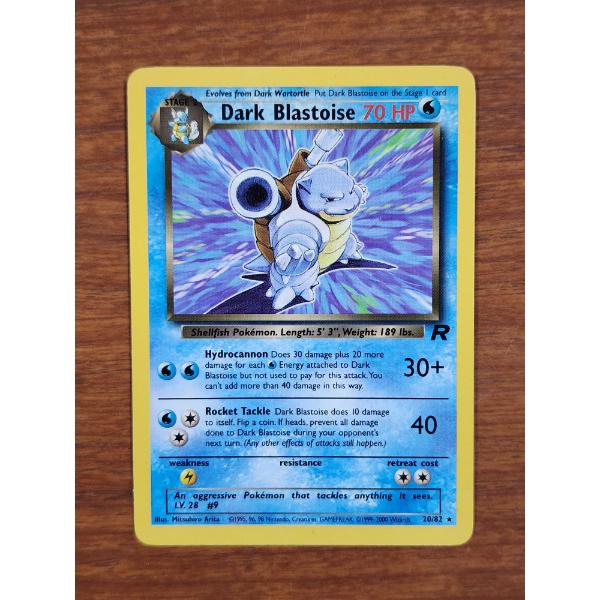 Dark Blastoise 20/82 Non-Holo Rare Vintage Pokemon Trading Card