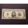 Image 1 : 1934 United States $5.00 Bill Abe Lincoln In Protective Holder - Blue Note