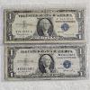 Image 1 : Two Vintage United States $1 Silver Certificates FV: $2.00
