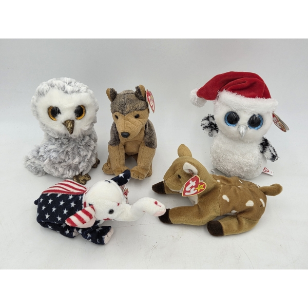 Five Excellent Condition Ty Beanie Babies