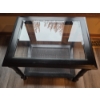 Image 2 : Solid Black Side Table With Glass Top 27"x21"