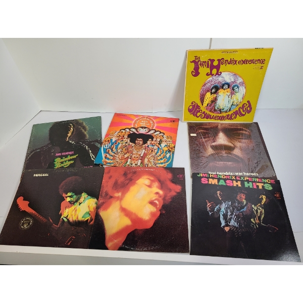 Jimi Hendrix Records (6 Total) 1 Record Case Only (no Record) - Smash Hits - War Heroes - Rainbow Br