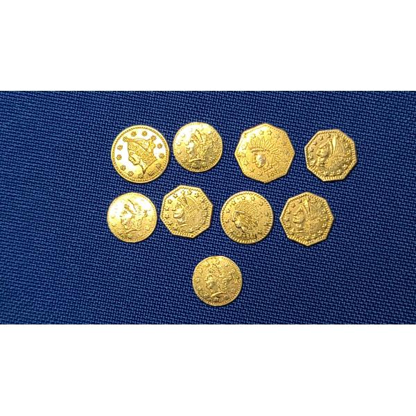(9) Assorted California Gold Coins - See Description