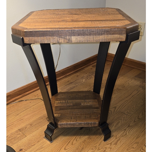 Wood and Metal Side Table