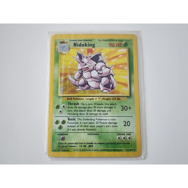 Vintage 1999 Pokemon Trading Card - Nidoking Holo #11/102 - In Sleeve