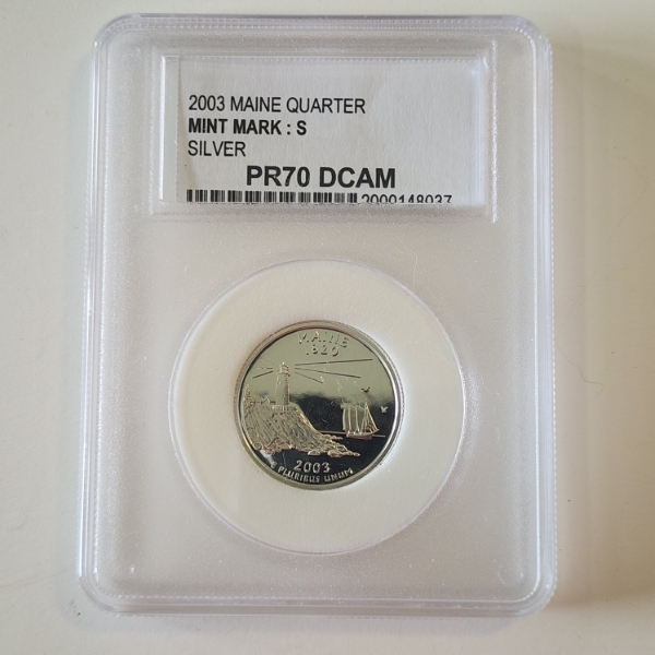 2003-S Maine State SILVER Quarter PCC PR70DCAM