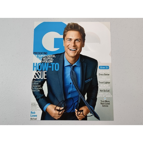 Actor Rob Lowe GQ Magazine Signed Photo - 8x10in
