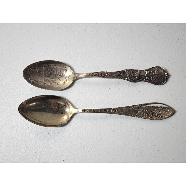 x2 Mount Union College Alliance Ohio Souvenir Spoons TW: 36.2g