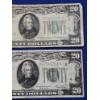 Image 5 : 2 $20 Dollar Bills: 1934- A $20 Federal Reserve Note and 1928 $20 Federal Reserve Note - FV; $40
