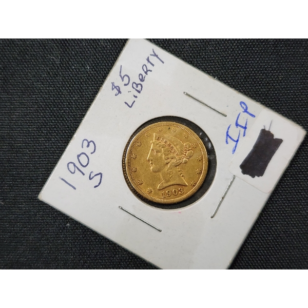 Beautiful 1903-S $5 Gold Liberty Head Coin 