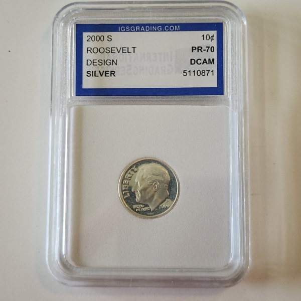2000-S Roosevelt Silver Dime IGS PR 70 DCAM
