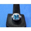 Image 1 : Beautiful 14K White Gold Ring with Aquamarine-Colored Stone - Size 8.5 - Total Weight: 7.9g