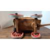 Image 4 : Old West Covered Wooden Wagon Model With Bulls & Miniature Accessories 