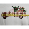 Image 3 : 3 Outdoor Metal Christmas/Holiday Red Plaid Truck and Tree Stakes - Approx. 16in Tall