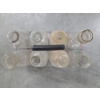Image 2 : Excellent Condition Vintage Milk Caddy & Eight Different Vintage Quart Glass Milk Bottle Collection