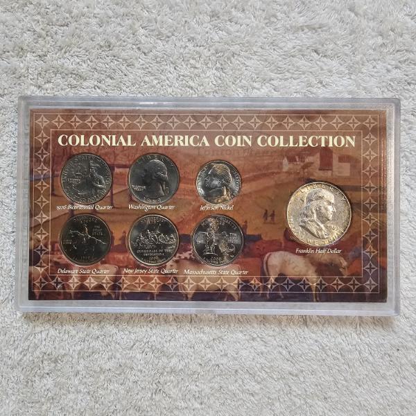 Colonial America Coin Collection ft. 90% Silver Franklin Half Dollar AFV $1.80