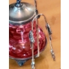 Image 3 : Antique Ruby Glass Thumbprint Pickel Castor  With Tongs - See Pics