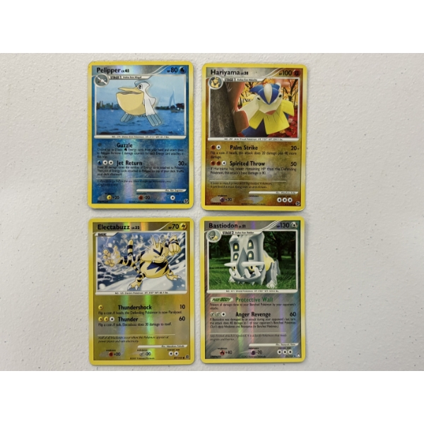 Lot of 4 Vintage Reverse Holo Pokemon Trading Cards