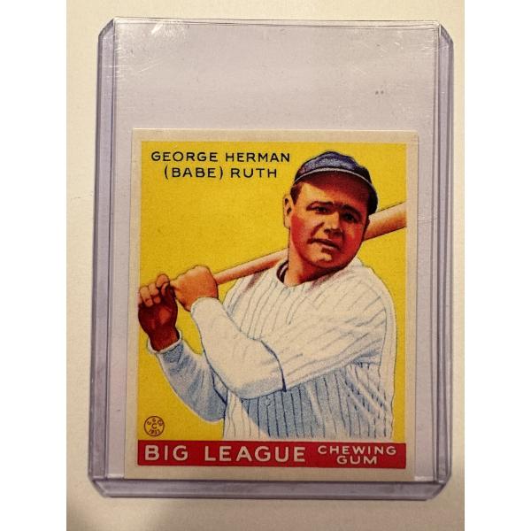 Goudey Babe Ruth New York Yankees Archives Baseball Card In Protective Holder - Mint Condition