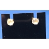 Image 1 : 14K Gold Stud Back Earrings With Clear Stones - Weight: 1.1g