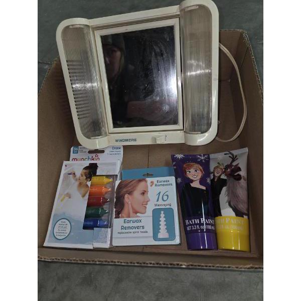 Small Lighted Mirror, Bath Paints & Bath Crayons
