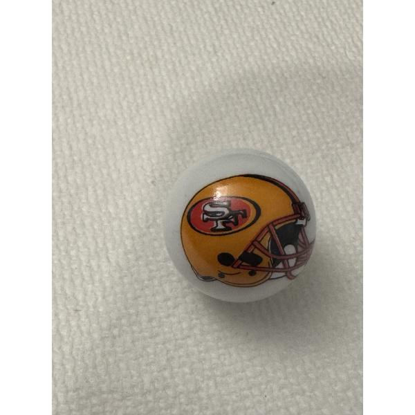 Vintage San Francisco 49er's One Inch Shooter Glass Marble - Mint Condition