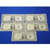 Image 1 : x5 United States $1 Blue Seal Silver Certificates FV: $5.00