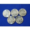 Image 6 : x5 Assorted Years Kennedy Half Dollars 40% Silver FV: $2.50 and Coin Tube