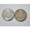 Image 2 : Two 1964 90% Silver Kennedy Half Dollars 