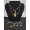Image 1 : Gold-Tone Sterling Silver Jewelry: Two Necklaces and Two Bracelets - Total Weight: 43.5g