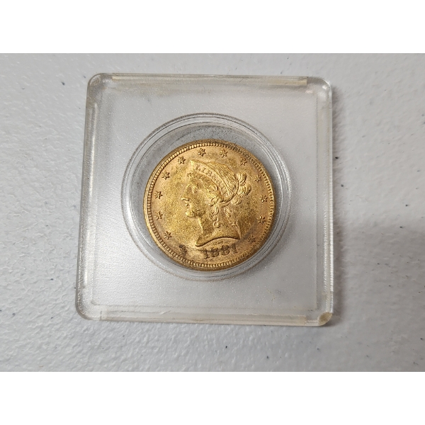 Incredible 1881 United States Liberty Head $10 Gold Eagle Coin 
