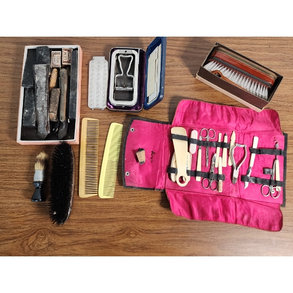 Lot of Vintage Grooming/Barber/Manicure Items