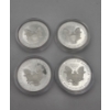 Image 3 : Lot of (4) "W" One Dollar Silver American Eagle Proofs