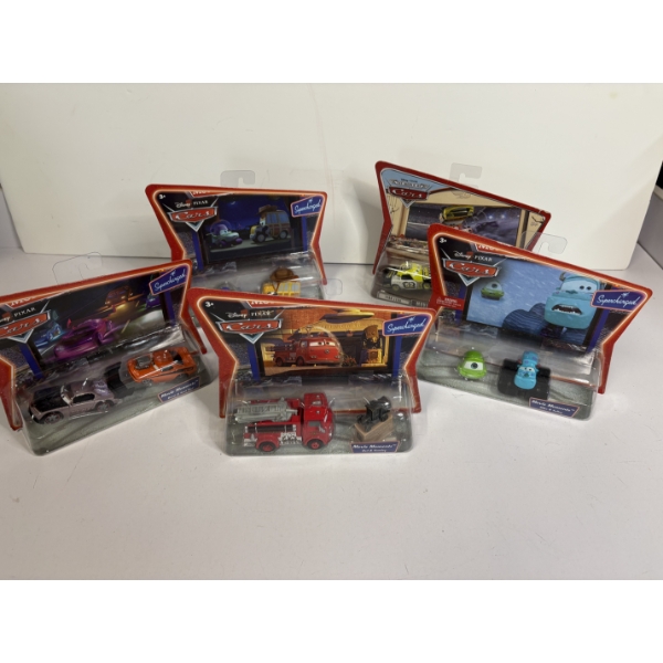 Lot of 5 Cars Toy Cars - Includes Monsters Inc. - Red & Stanley etc. - Pixar