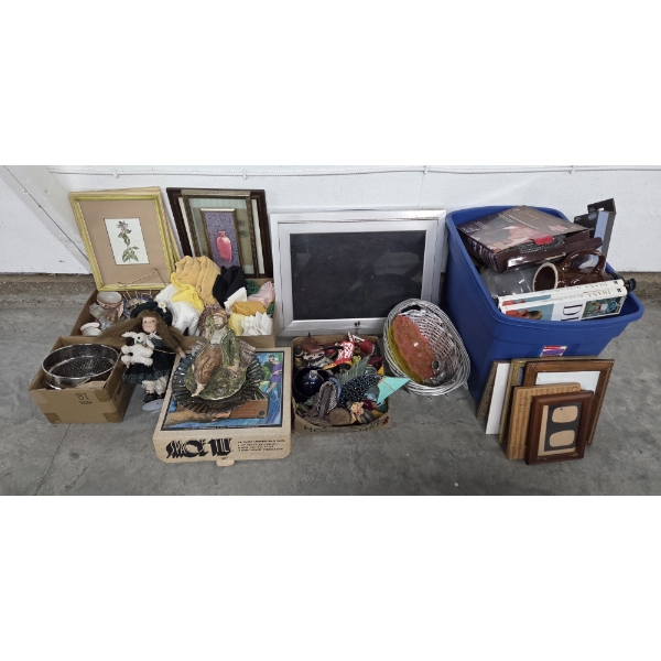 Glass Locking 24''x18'' Display Board, Kitchen Items, Table Linens, Art Work, Frames, & Much More! -
