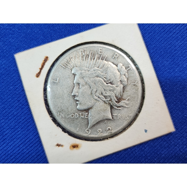 1922-S Silver Peace Dollar - 90% Silver U.S. Dollar 